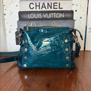 RARE Hammitt VIP Medium 2023 Season Exclusive - Dipped Teal Crinkled Patent